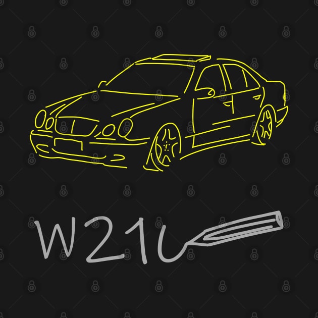 Mercedes W210 front  sketch grey yellow by WOS