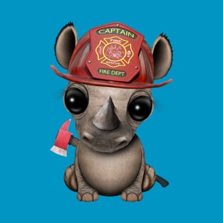 Cute Baby Rhino Firefighter T-Shirt