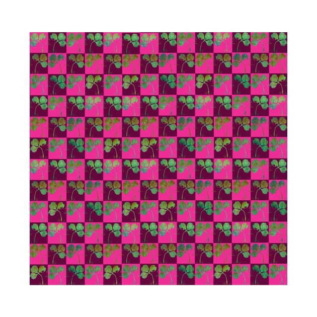 Red clover checkerboard by lizplummer