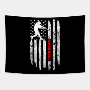 Baseball Player Lover American Flag Team Tapestry