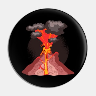 Volcano geology nature illustration motif Pin
