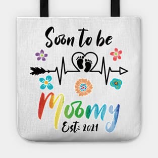 Soon To Be Mommy Est 2021 mom Tote