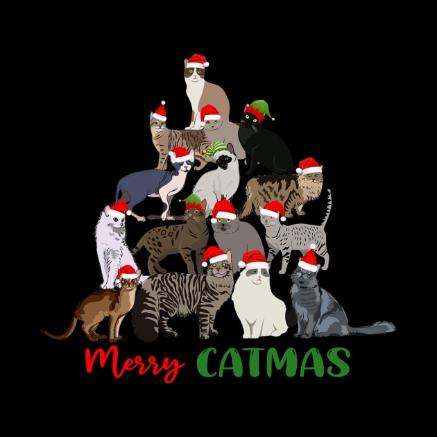 Funny Merry Catmas Christmas Cat Tree by Magazine