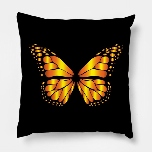 Beautiful Monarch Butterfly Pillow by BlueDolphinStudios