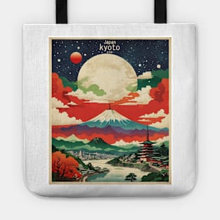 Kyoto Japan Starry Night Vintage Tourism Travel Tote