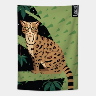 Unleash the Jungle Cat Within: Celebrate Geoffroy's Cat Day with a Purrfect Gift! Tapestry