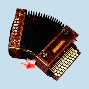 Accordion and Plumeria - Musical Instrument and Flower T-Shirt