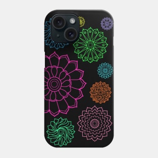 Colorful Groovy Flower Pattern Outline Phone Case