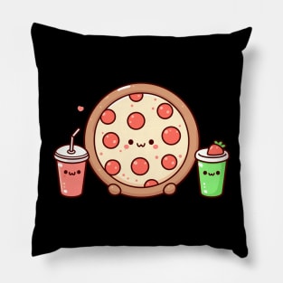 Kawaii Food Characters for Kawaii Lovers | Kawaii Pepperoni Pizza Party Pillow