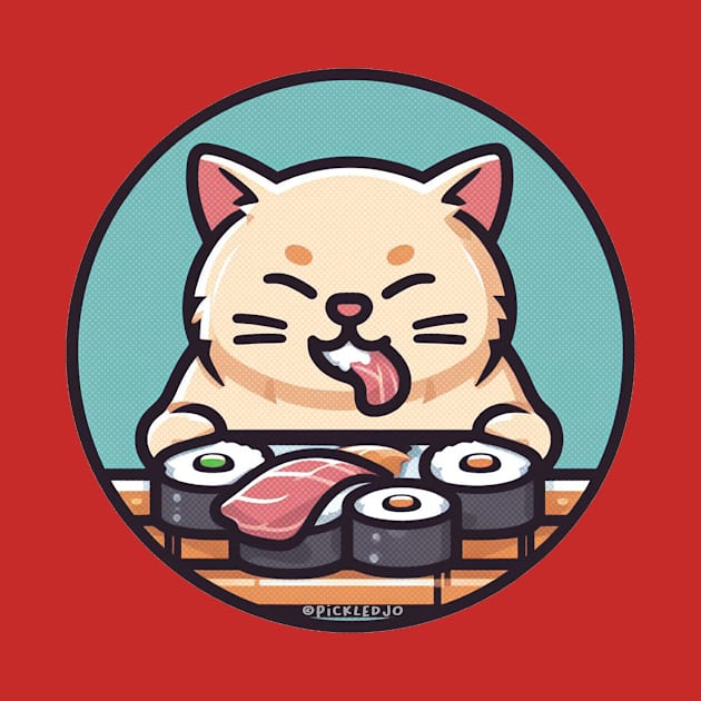 Cat eating Sushi by Pickledjo