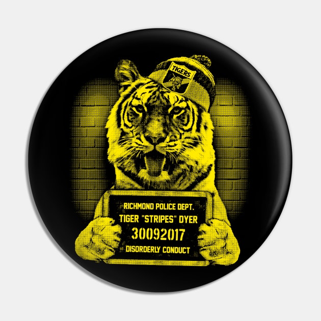 Richmond Tigers Mugshot Pin by UselessRob