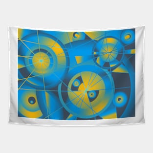 Blue Yellow Wheel 1 Tapestry