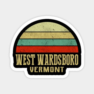 WEST WARDSBORO VERMONT Vintage Retro Sunset Magnet
