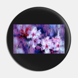 Pretty Almond Blossom Watercolor Pin