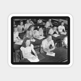 High School Class, 1943. Vintage Photo Magnet