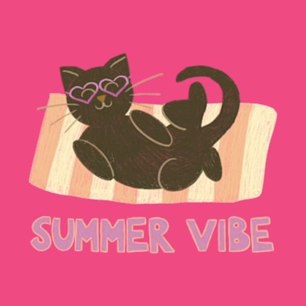 Summer vibe cat by AbbyCatAtelier