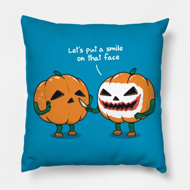 Smiley pumpkin Pillow by Eilex Design