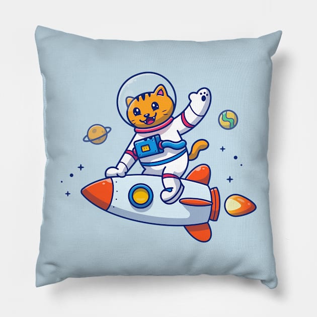 Astronaut Cat Pillow by Catalyst Labs