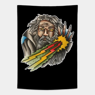 Lightning Wizard Tattoo Design Tapestry