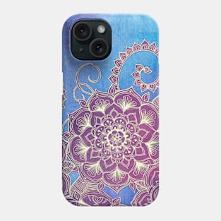 Magnolia & Magenta Floral on Watercolor Phone Case