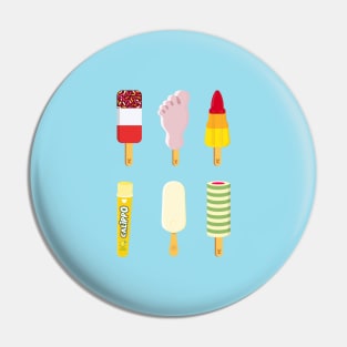 mix of Ice lollies pastel blue background Pin