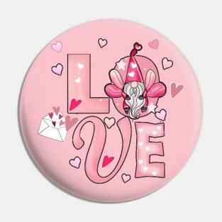 Cute Valentines Love Gnome Pin