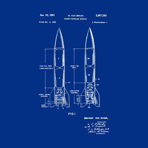 Wernher Von Braun Rocket Propelled Missile Patent Drawing by GoshaDron