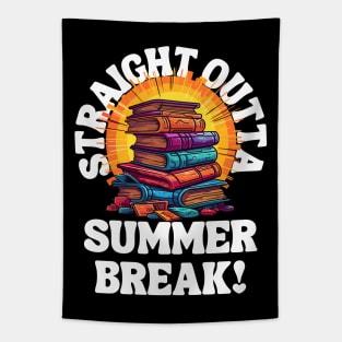 Straight Outta Summer Break With Books Tapestry