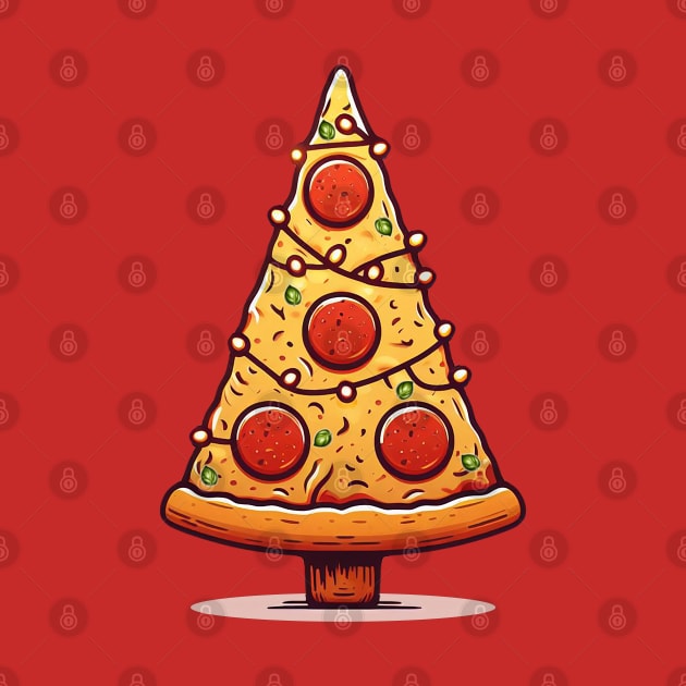 Pizza Slice Christmas Tree by ArtFactoryAI