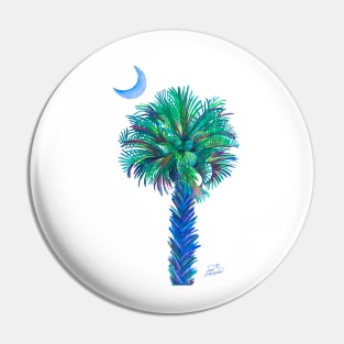 Palm Tree at Night outline Pin