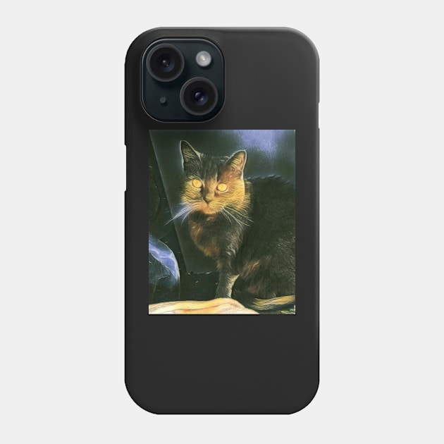 Galaxy cat watching Phone Case by FlossOrFi