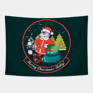 F-14 Tomcat - Merry Christmas Baby! (Green/Red) - Grunge Style Tapestry