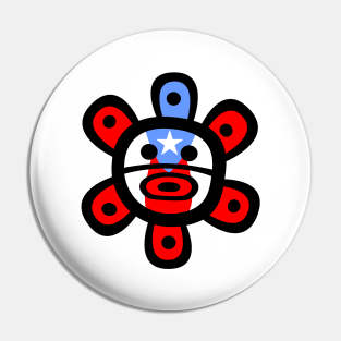 Puerto Rico Taino Sun Boricua Flag Pin