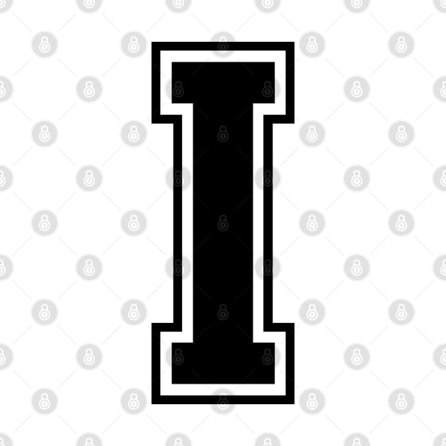 Initial Letter I - Varsity Style Design - Black text by Hotshots