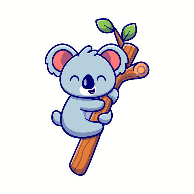 Cute Koala Hanging On Tree by Catalyst Labs