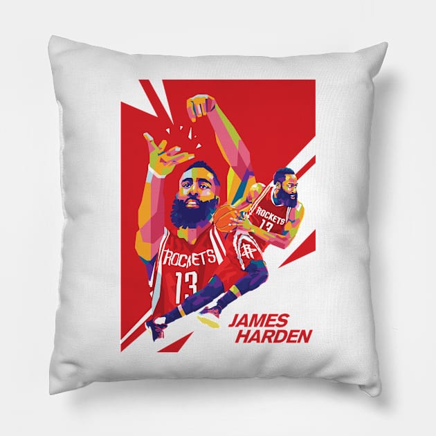 James Harden Pillow by Ken Asahvey