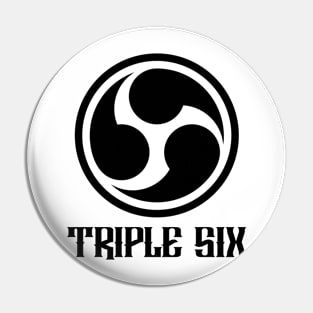 666 Triple Six + Font (black) Pin