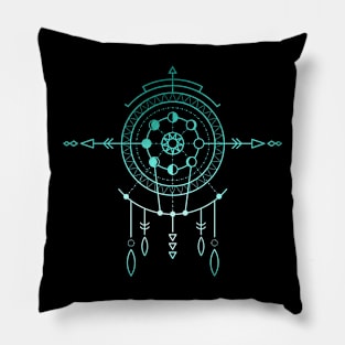 Turquoise Boho Dreamcatcher Pillow