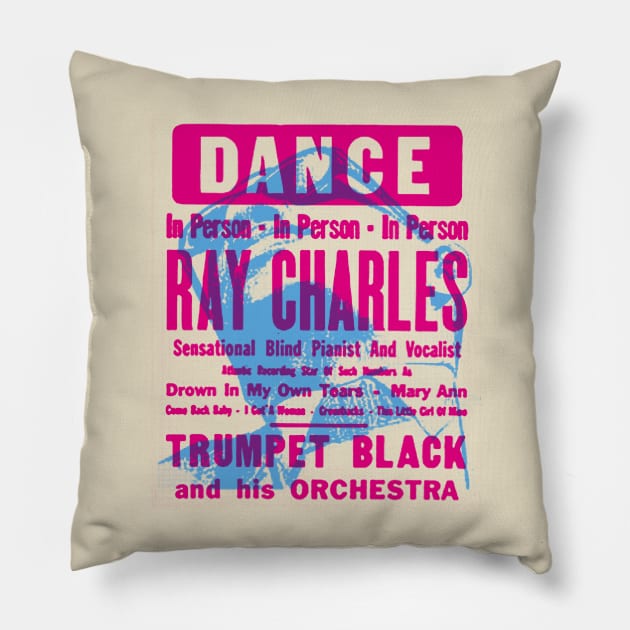 Ray Charles live Pillow by HAPPY TRIP PRESS
