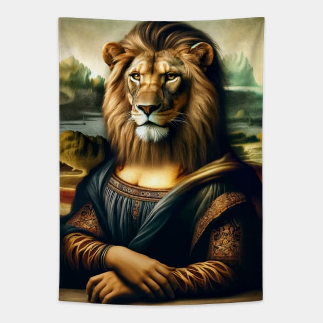 Mona Lisa Wildlife Guardian Tee: Unite Art and Conservation Tapestry by Edd Paint Something