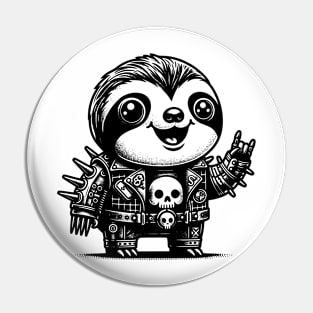 Gothic Punk Sloth Pin