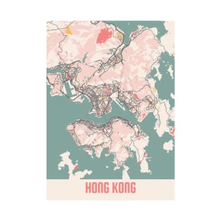 Hong Kong - Hong Kong Chalk City Map T-Shirt