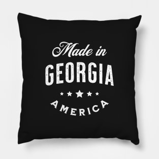 Made In Georgia, USA - Vintage Logo Text Design Pillow