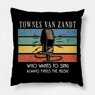 townes name / vintage microphone art Pillow