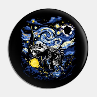 Starry Night Inspired Raccoon Gift Men Women Funny Raccoon Pin