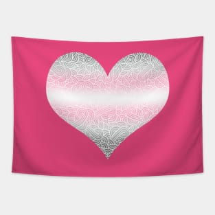 Ombré demigirl flag and white swirls doodles Tapestry