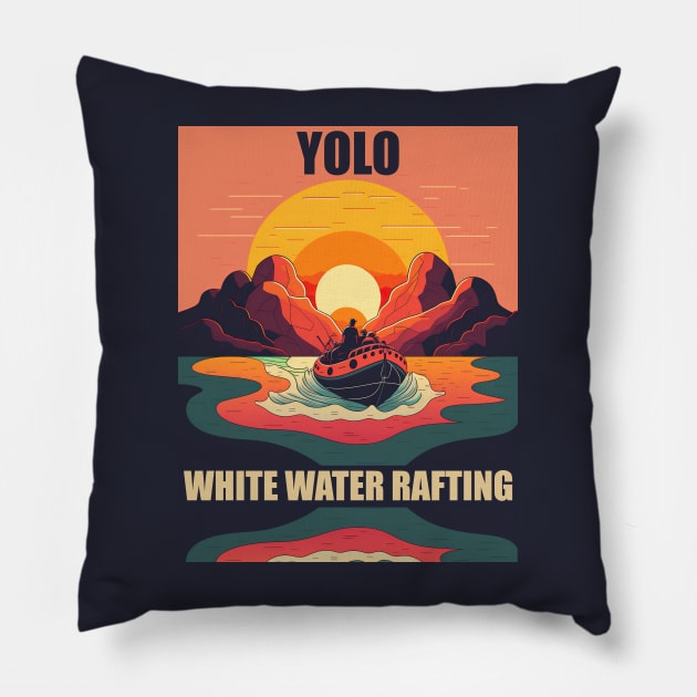 White Water Rafting 2 - Yolo Pillow by i2studio