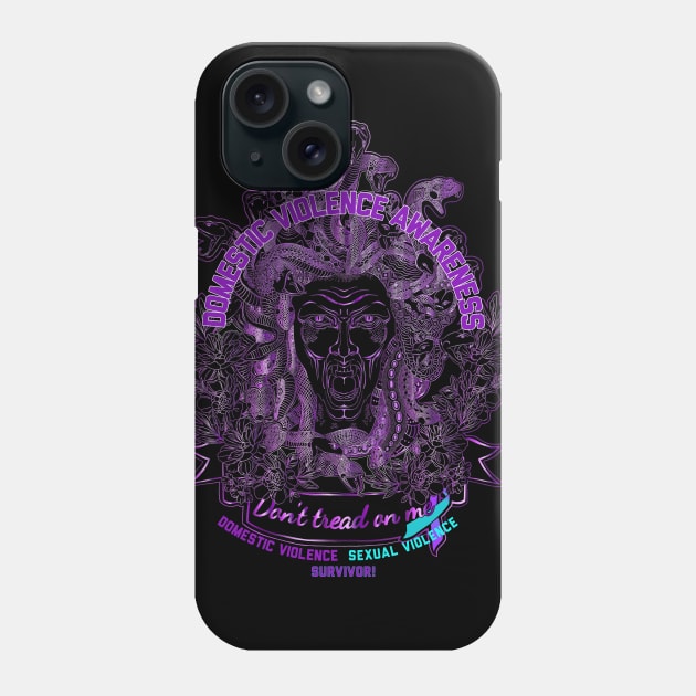 Medusa “Don’t tread on me” Domestic Violence Awareness Phone Case by FitzGingerArt