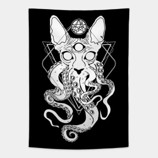 CATHULHU - the cosmic tentacle cat Tapestry