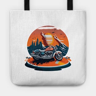 motorcycle and the flag independence day Tote